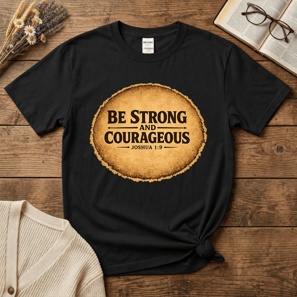 Be Strong and Courageous Vintage Oval T-Shirt