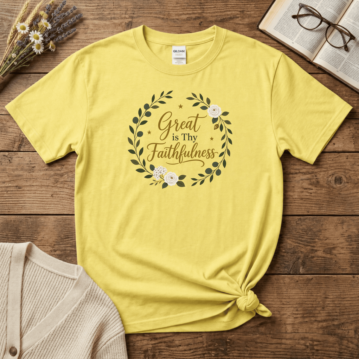 Great is Thy Faithfulness (Wreath) T-Shirt