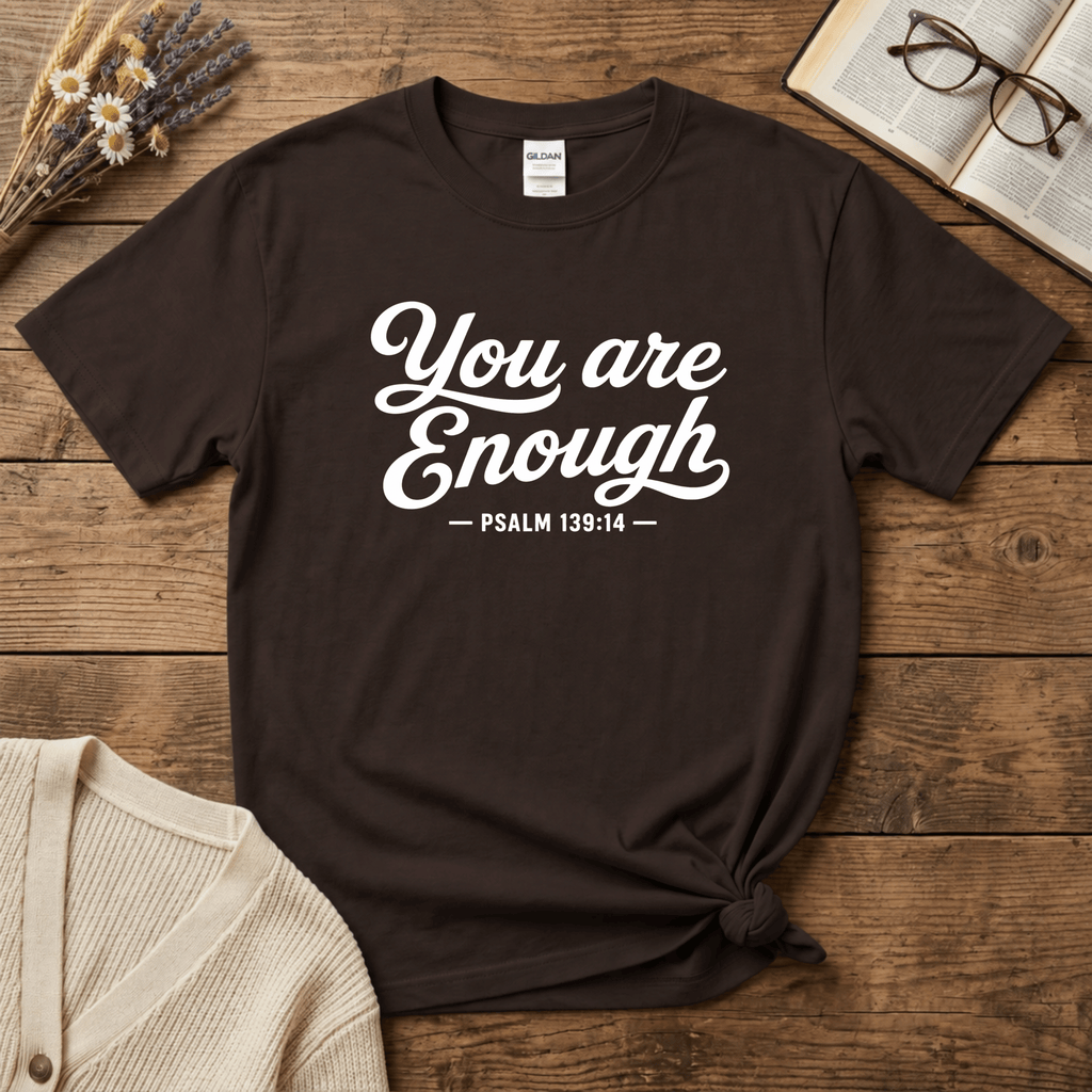 Enough White Text T-Shirt