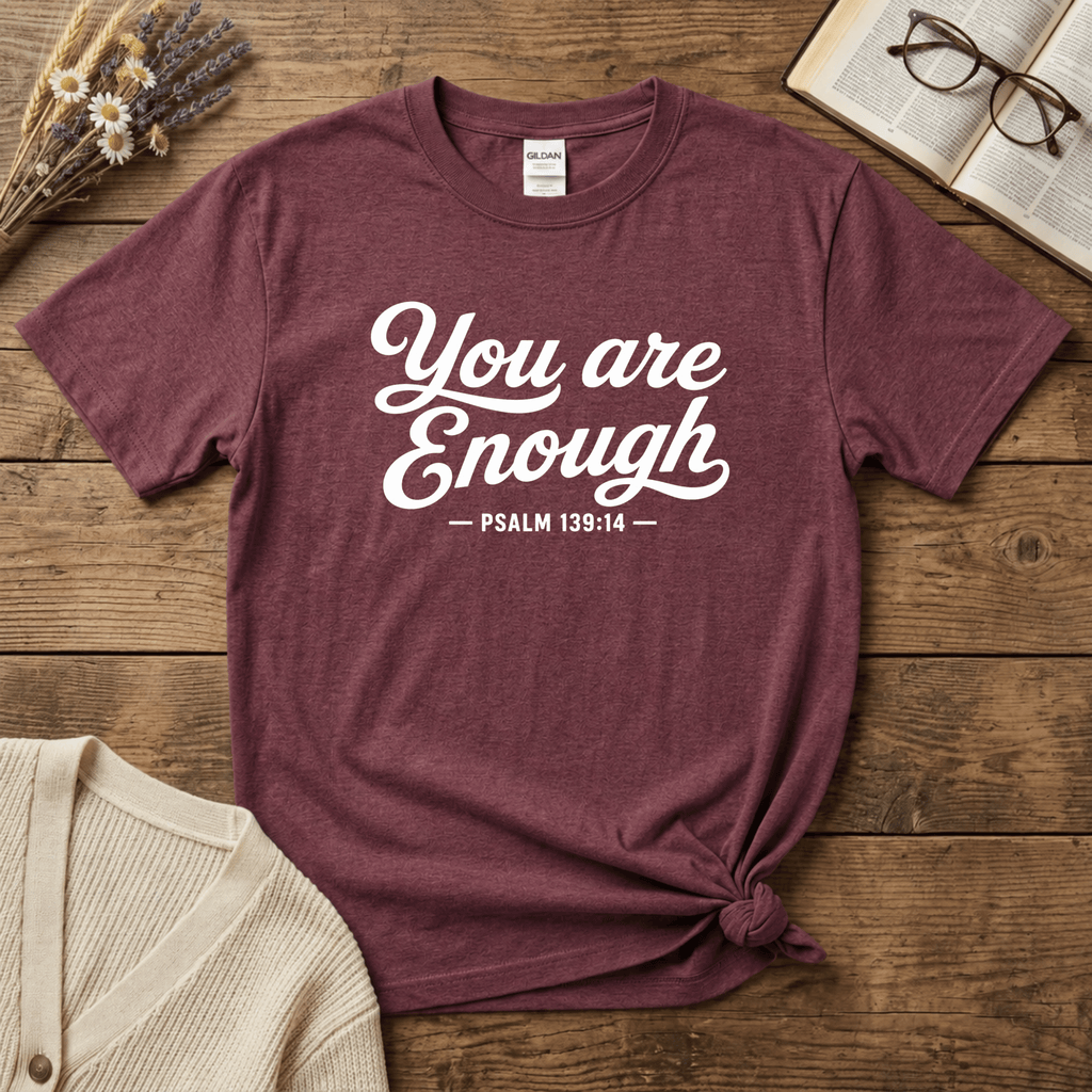 Enough White Text T-Shirt