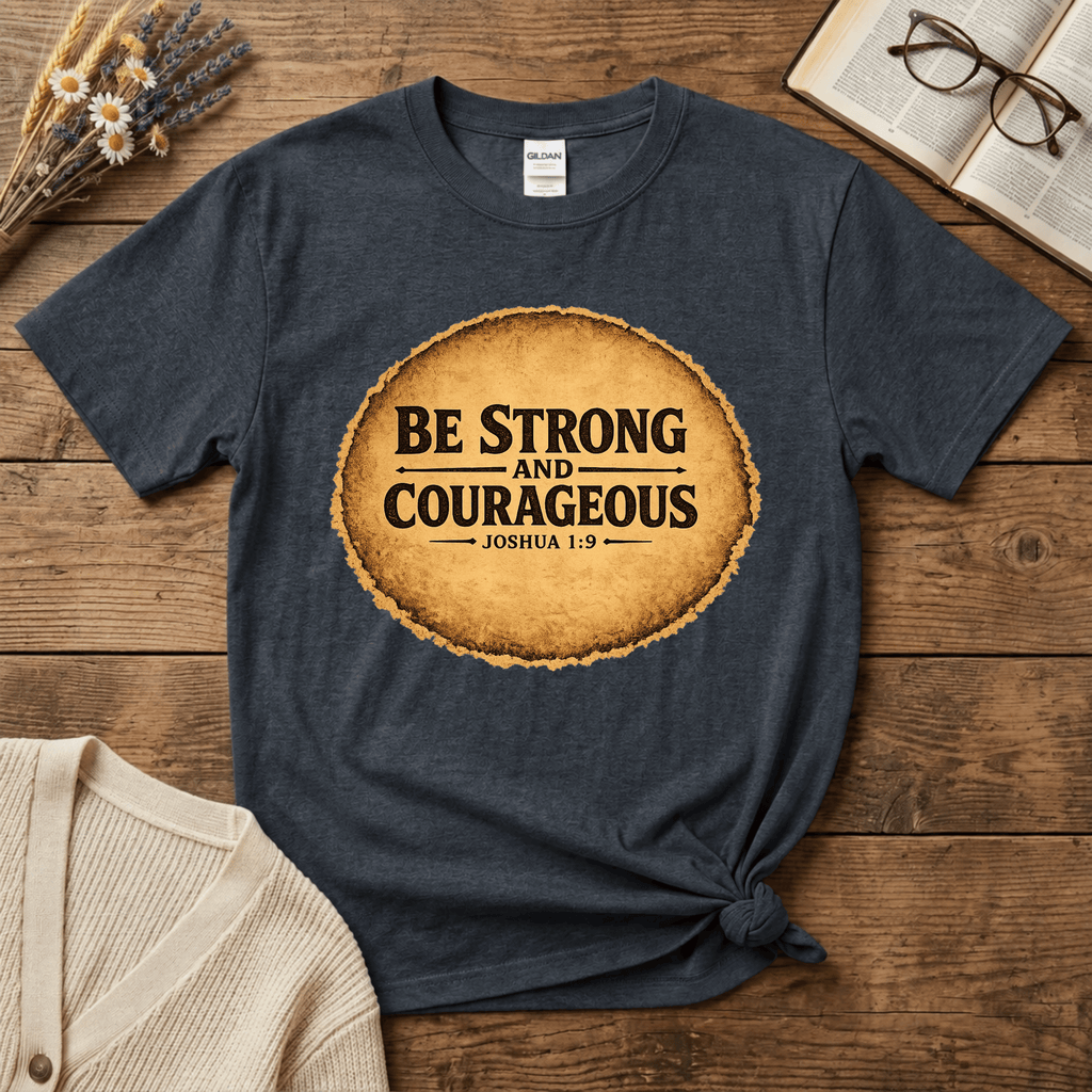 Be Strong and Courageous Vintage Oval T-Shirt