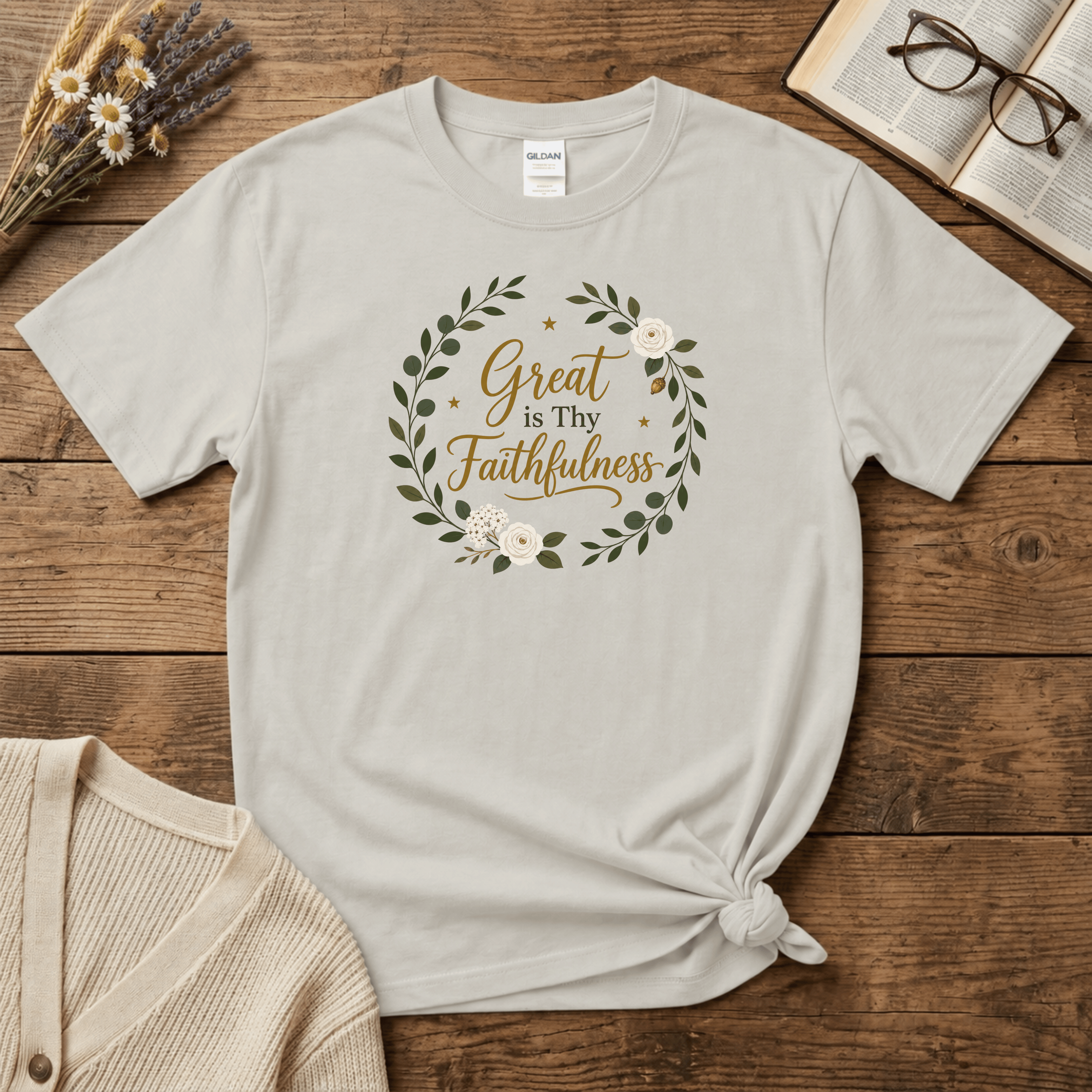 Great is Thy Faithfulness (Wreath) T-Shirt