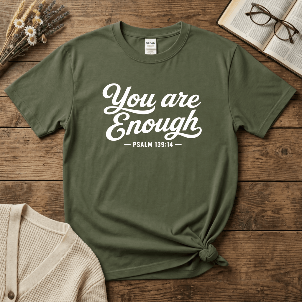 Enough White Text T-Shirt