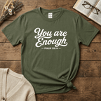 Enough White Text T-Shirt