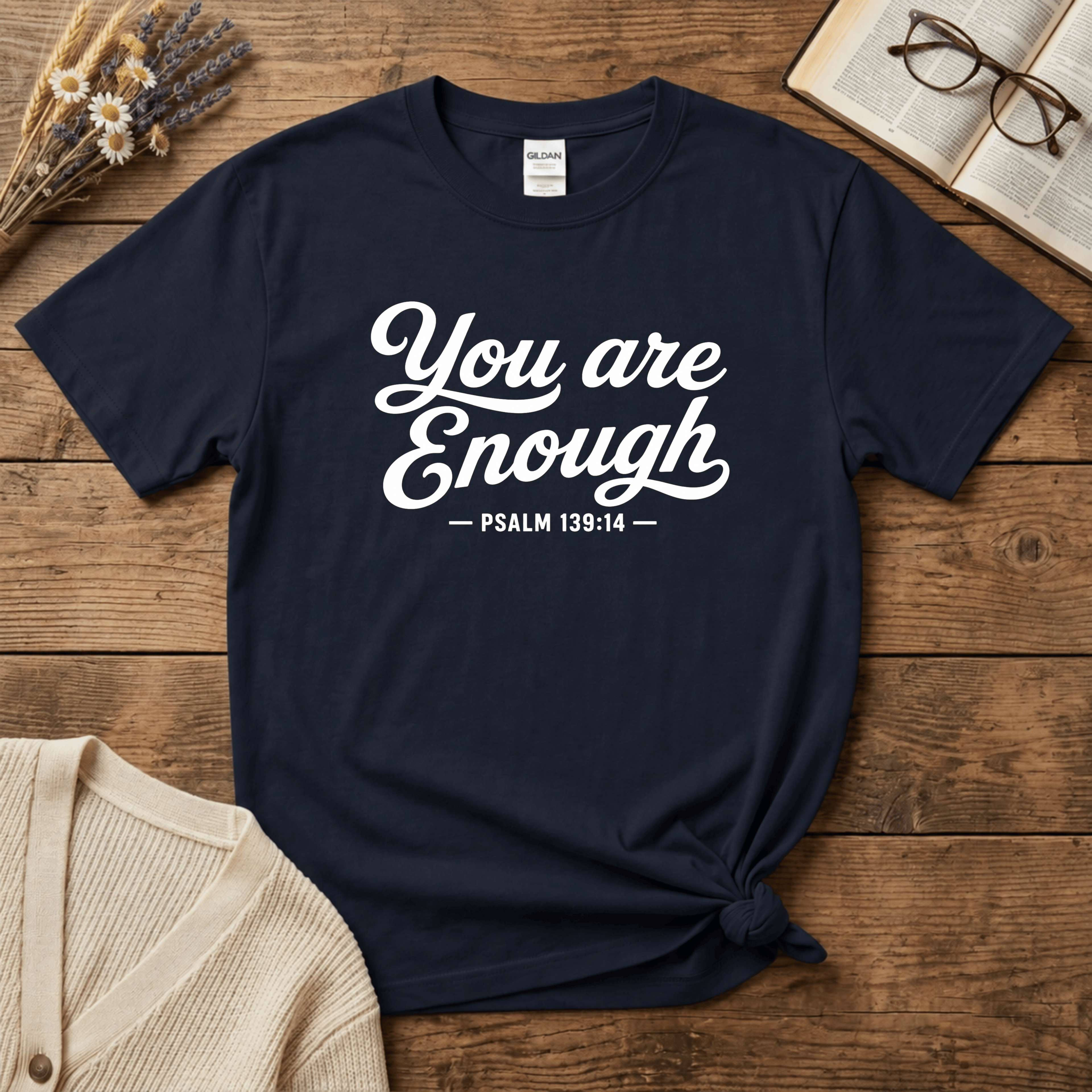 Enough White Text T-Shirt