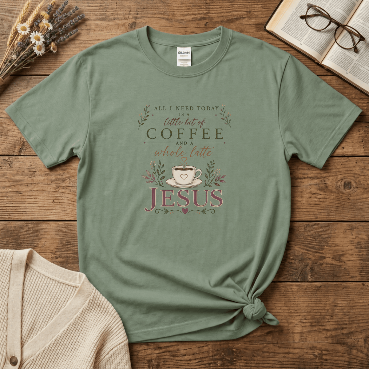 Little Coffee, Latte Jesus T-Shirt