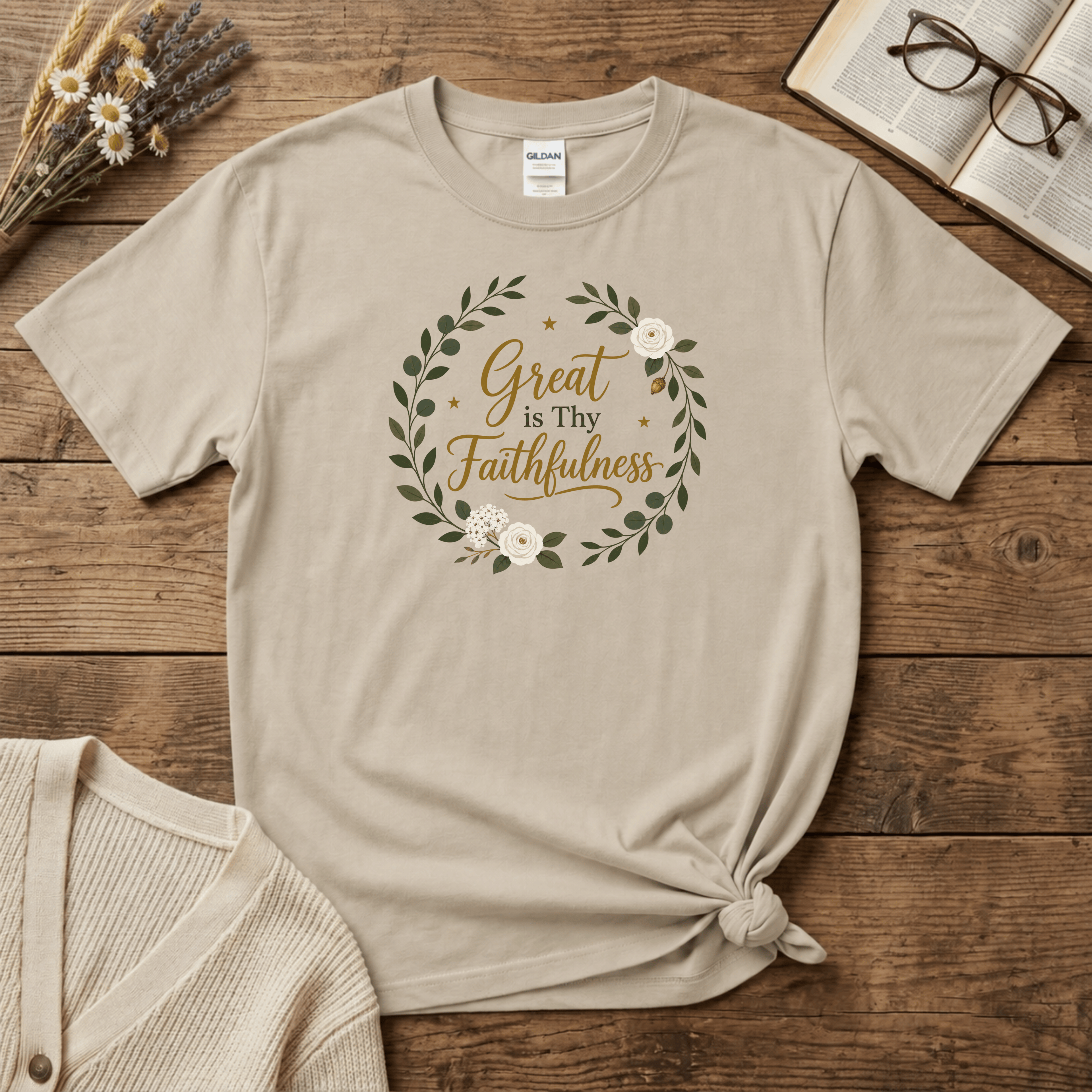 Great is Thy Faithfulness (Wreath) T-Shirt