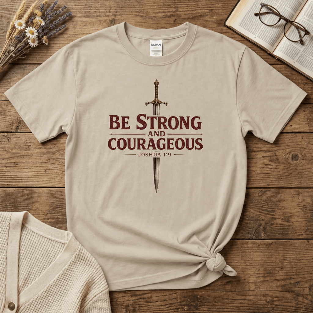 Be Strong and Courageous Sword T-Shirt