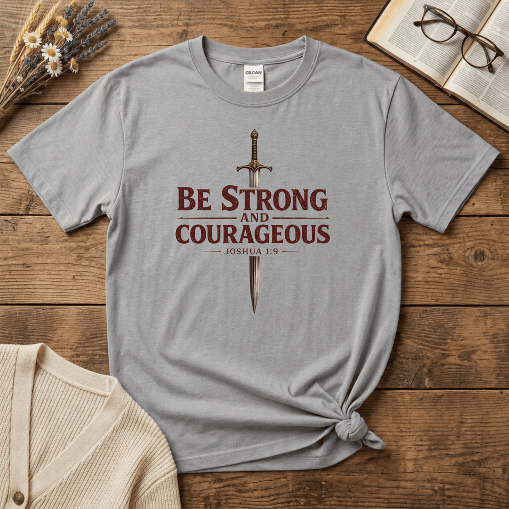Be Strong and Courageous Sword T-Shirt
