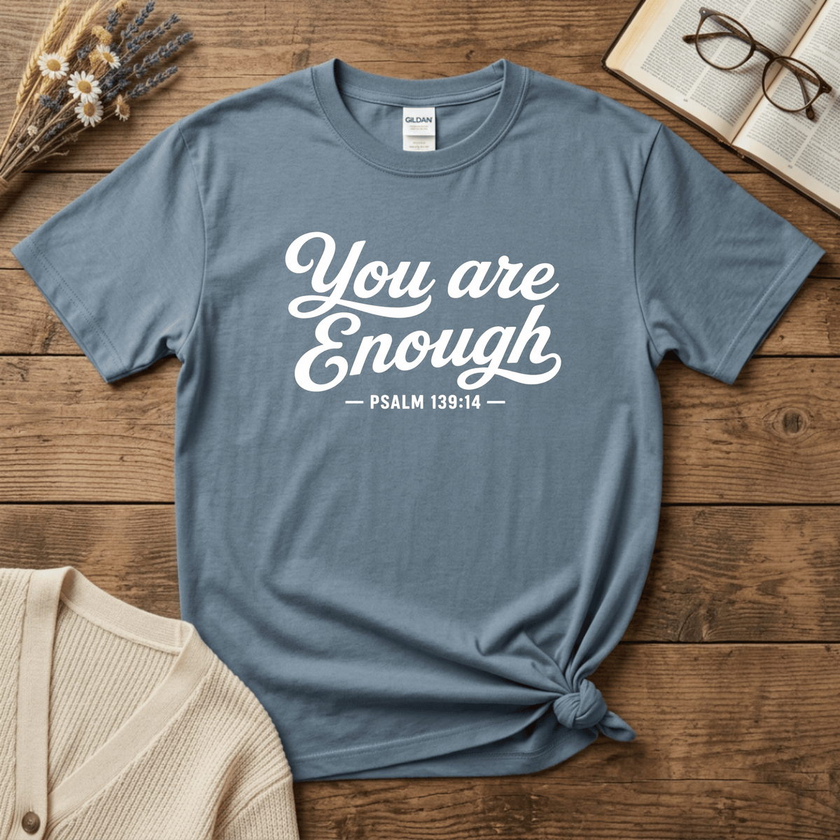 Enough White Text T-Shirt