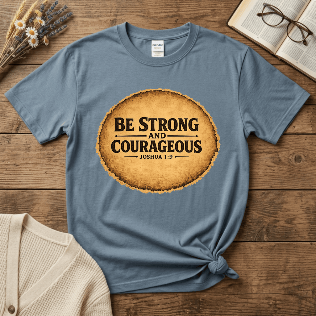 Be Strong and Courageous Vintage Oval T-Shirt