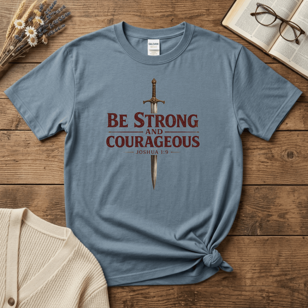 Be Strong and Courageous Sword T-Shirt