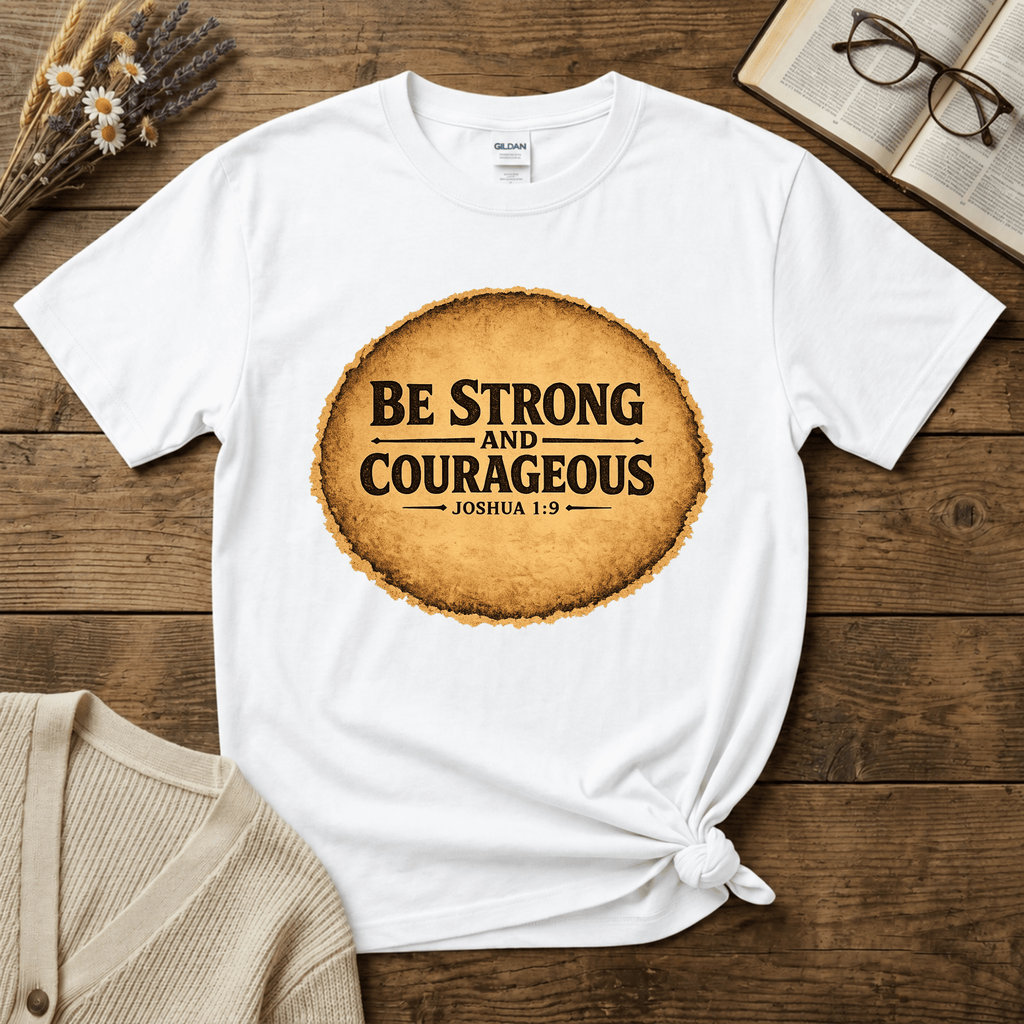 Be Strong and Courageous Vintage Oval T-Shirt
